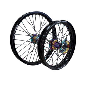 85cc Wheel Set KTM / Husqvarna / GasGas 22-24 Black & Oil Slick