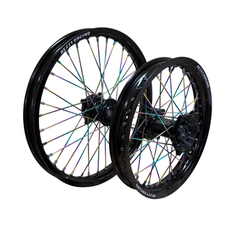 85CC Black/Black Oil Slick Wheels