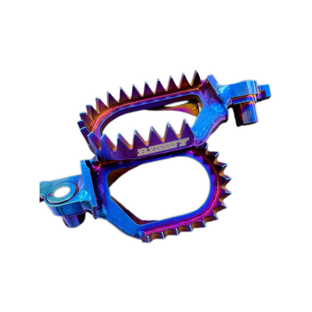Titanium Blue Burnt Dirt Bike Foot Pegs Yamaha 250F - 450F