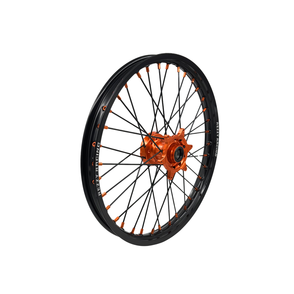 Rezzy Racing KTM SX125-450 Wheel Set Orange/Black - Black Spokes