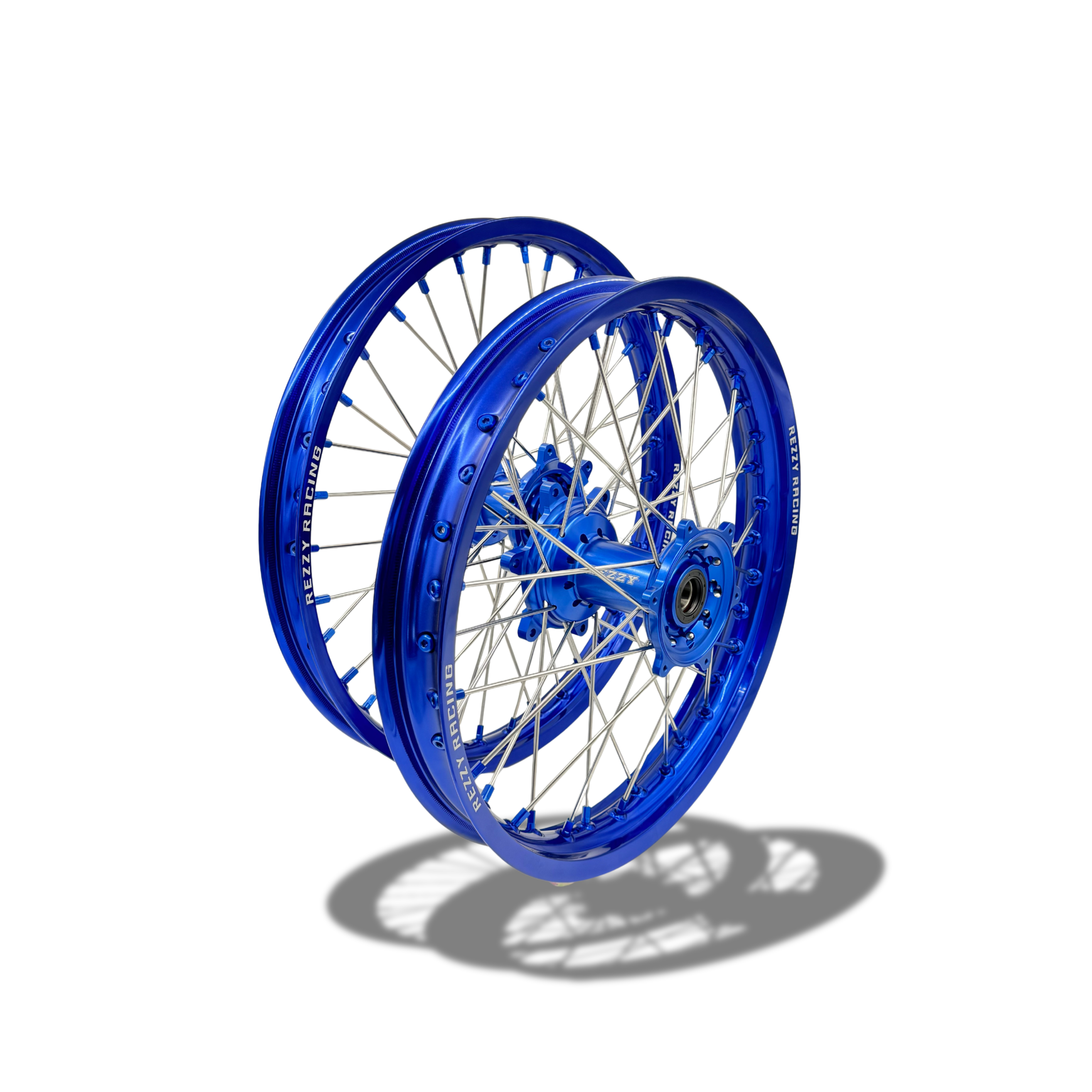 Rezzy Racing Yamaha Blue & Silver Dirt Bike Wheel Set