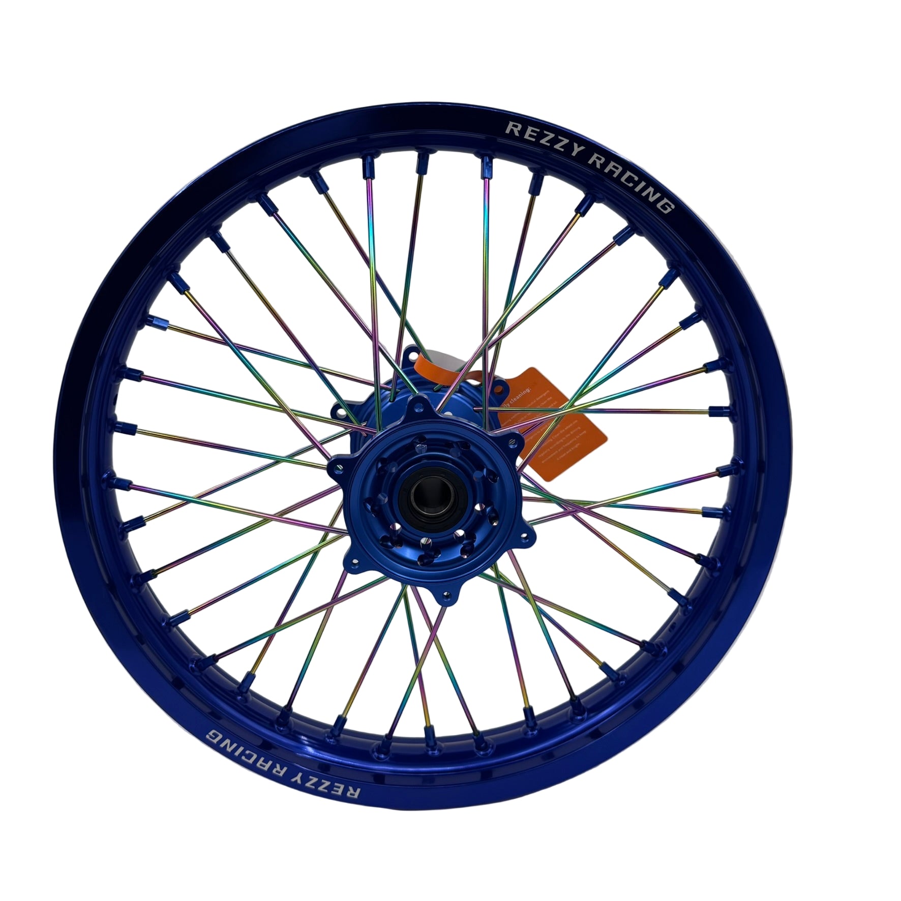Rezzy Racing Yamaha  Wheel Set Blue with Oil slick spokes 19x2.15 - 21x1.6