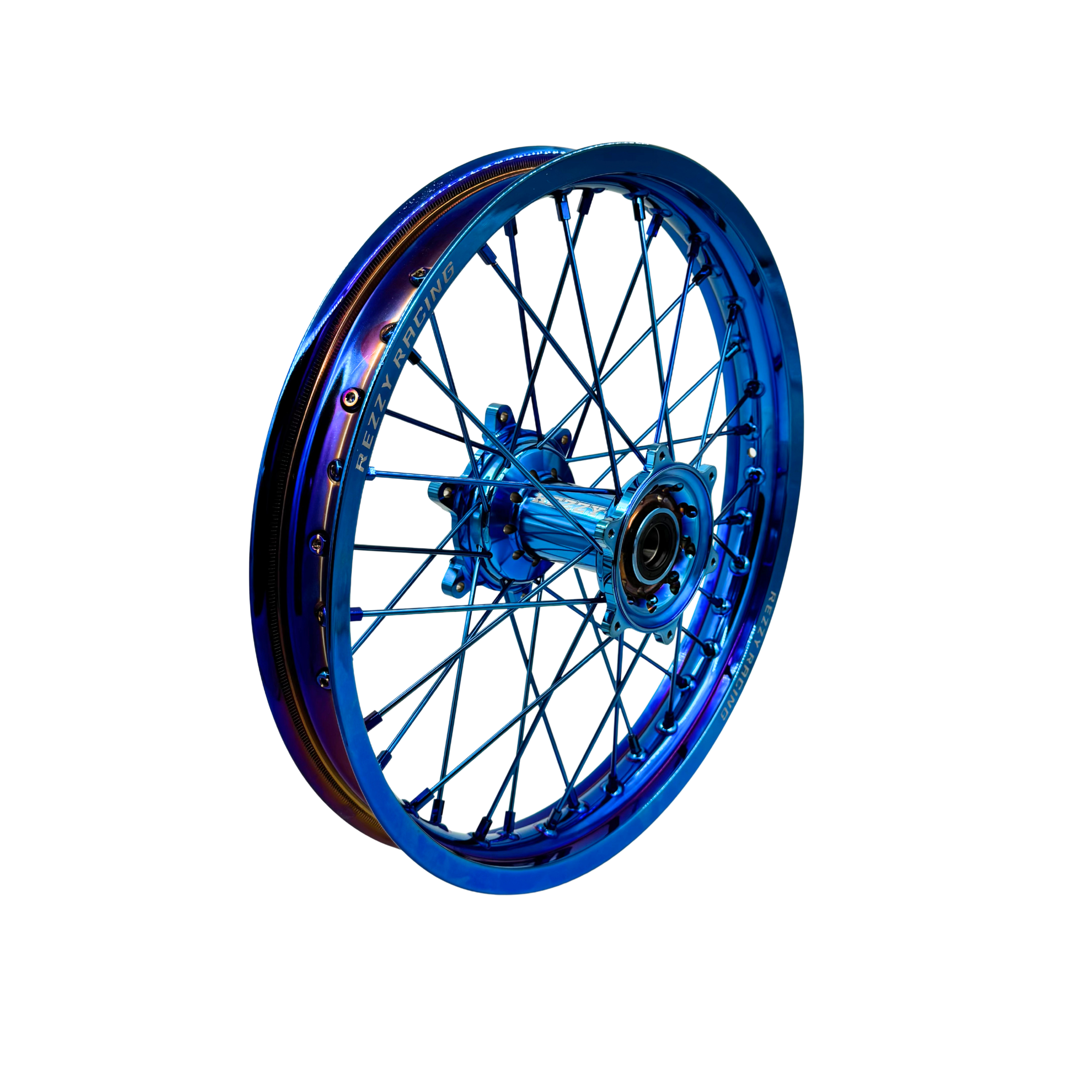 Rezzy Racing Yamaha Full Blue Dirt Bike Wheel Set