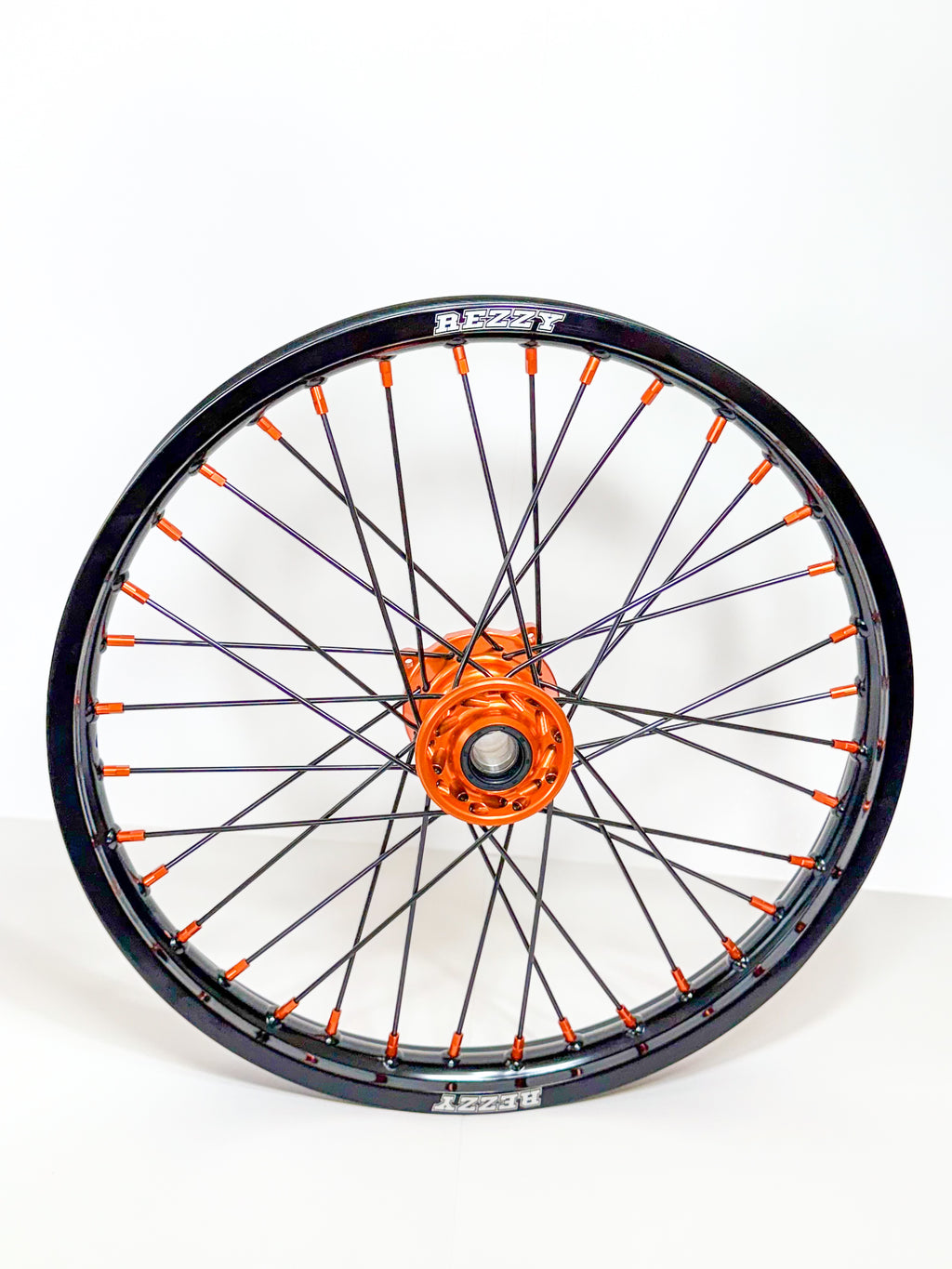 Rezzy Racing Wheel Set – Orange Hubs, Black Hubs and Orange Nipples 19x16