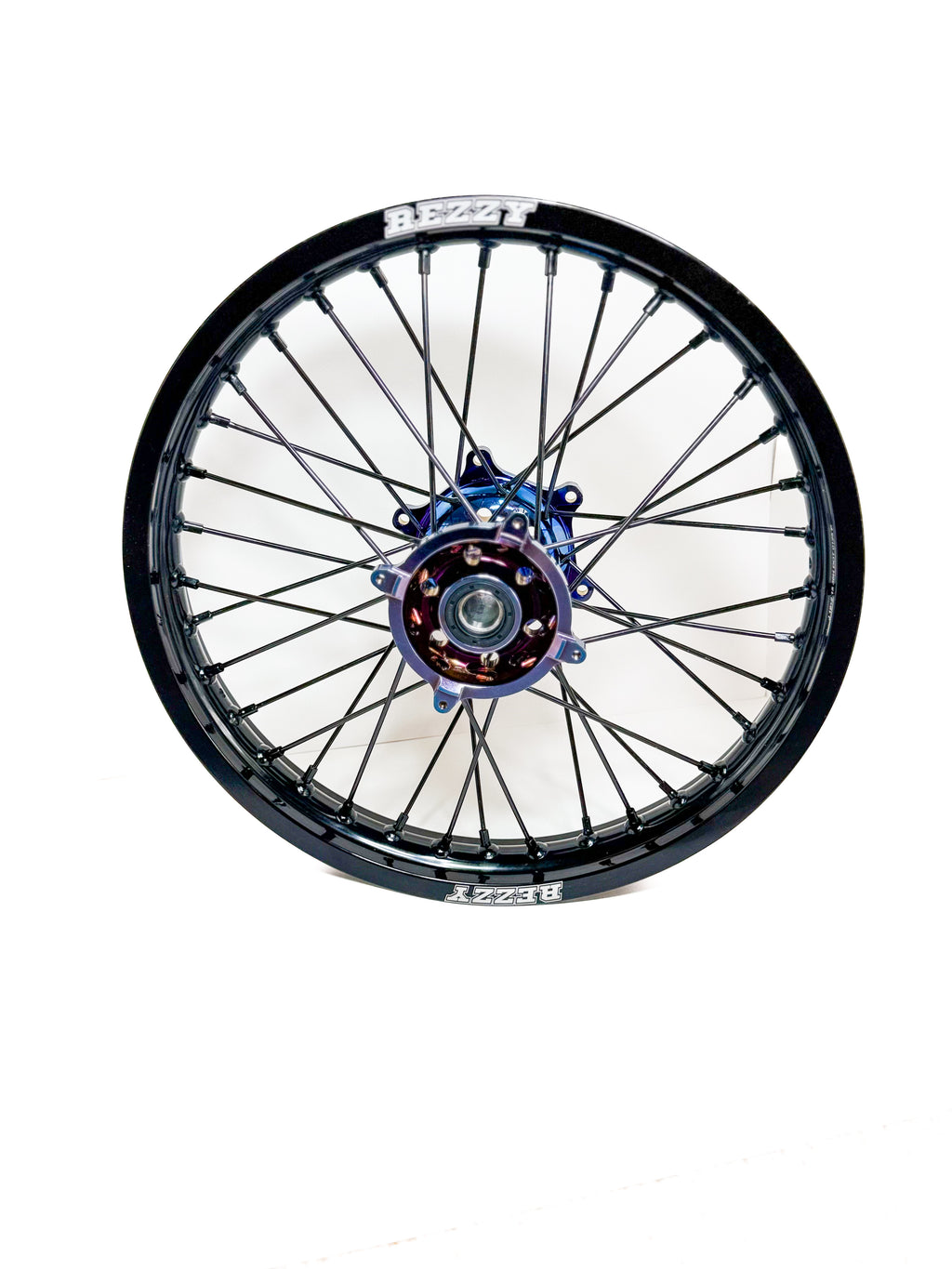 Rezzy Racing Aluminum Wheel Set–  BLACK Rims - Blue Hubs 21x19