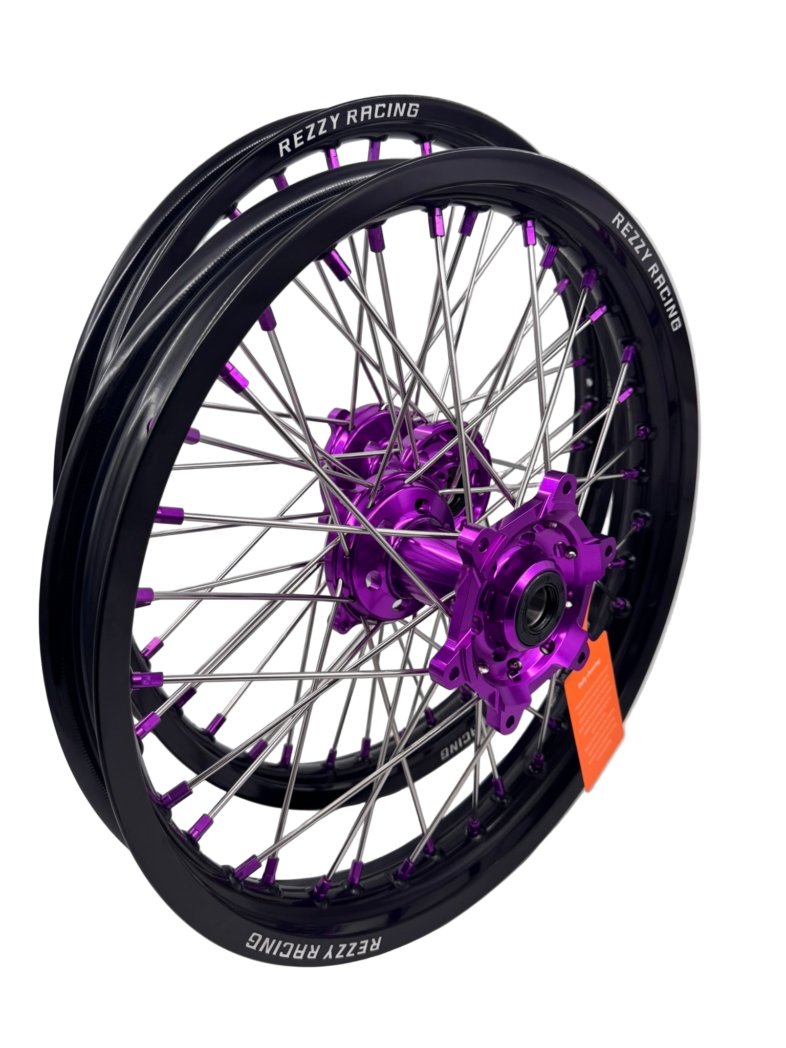 Rezzy Racing Yamaha and Kawasaki Wheel Set – Purple Hubs and Nipples 19x2.15 - 21x1.6