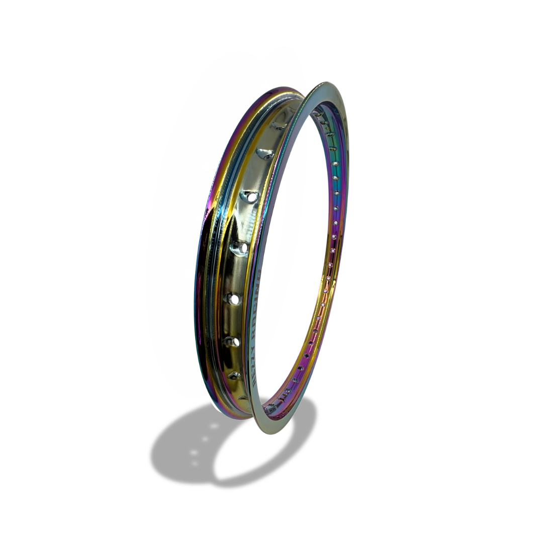 Rezzy Racing Dirt Bike Oil Slick Rim Set Anodized Finish